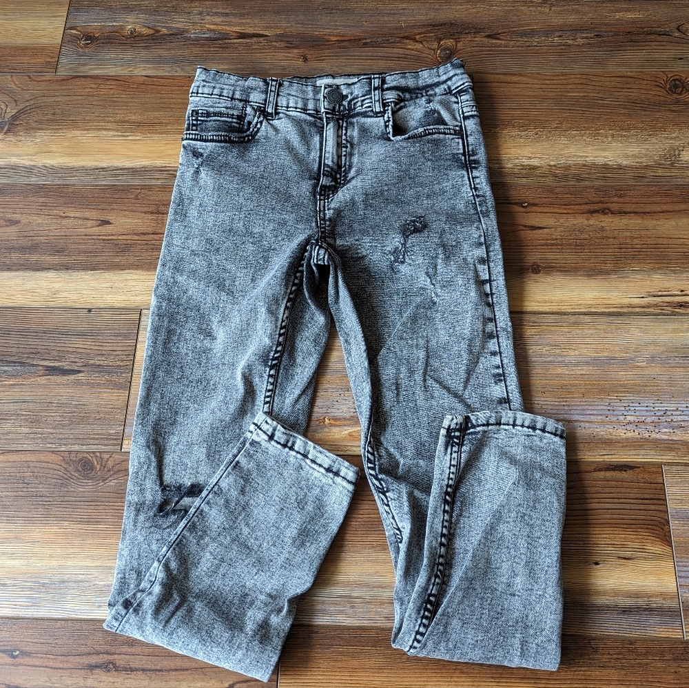Zara Girl Destroy Denim Skinny Fit Jeans  Black/Gray Wash Size 11/12 (Girls)